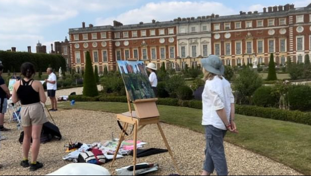 Me at Hampton Court Palace during the Sky Arts Landscape Artist of the Year